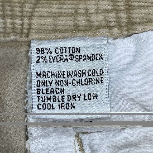 Talbots Corduroy Pants Womens 16 Petite Khaki Straight Leg Stretch Cotton Blend - Picture 6 of 9